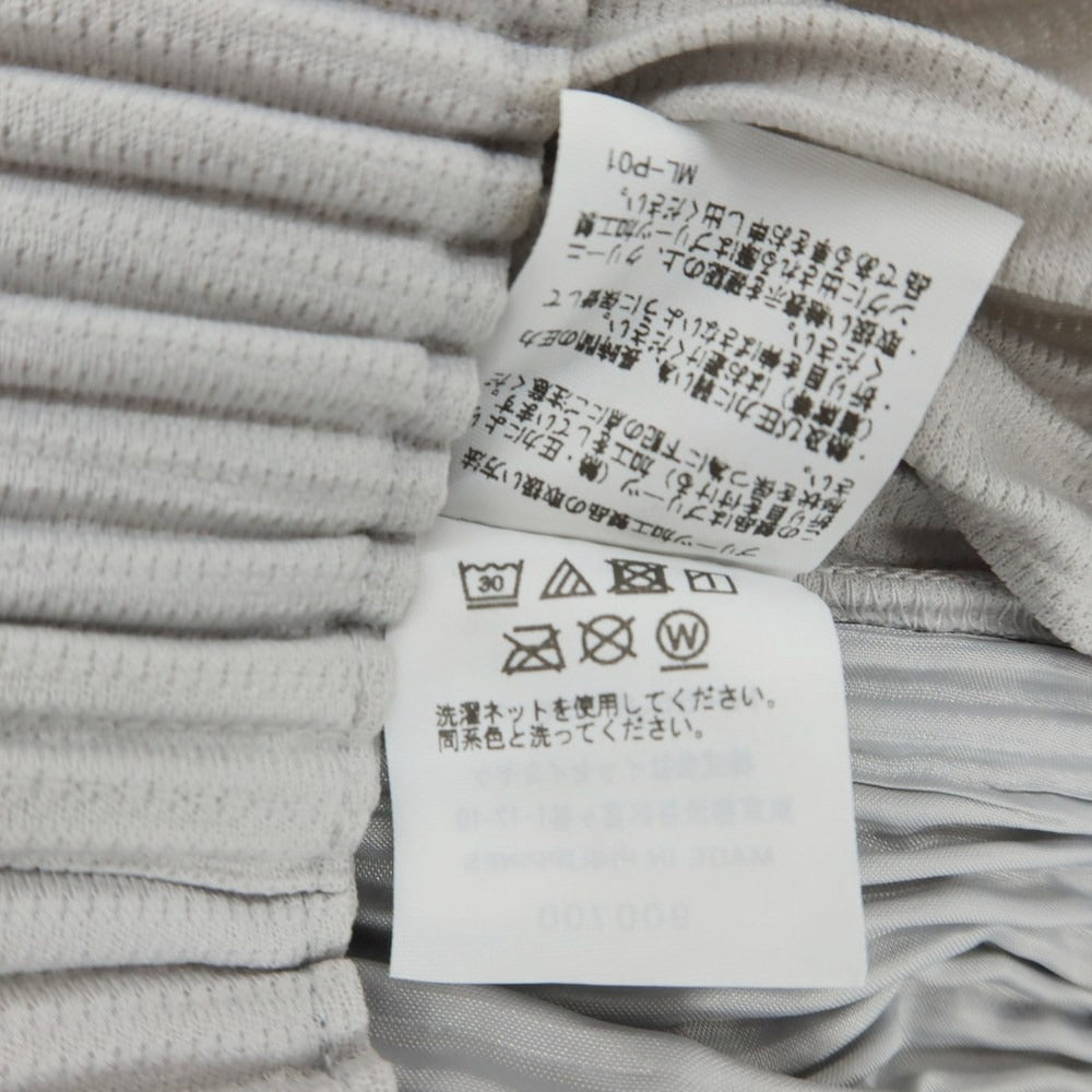 【中古】オム プリッセ イッセイミヤケ HOMME PLISSE ISSEY MIYAKE ポリエステル プリーツ イージーパンツ ライトグレー【サイズ1】【 状態ランクA 】【 メンズ 】 [DPD]