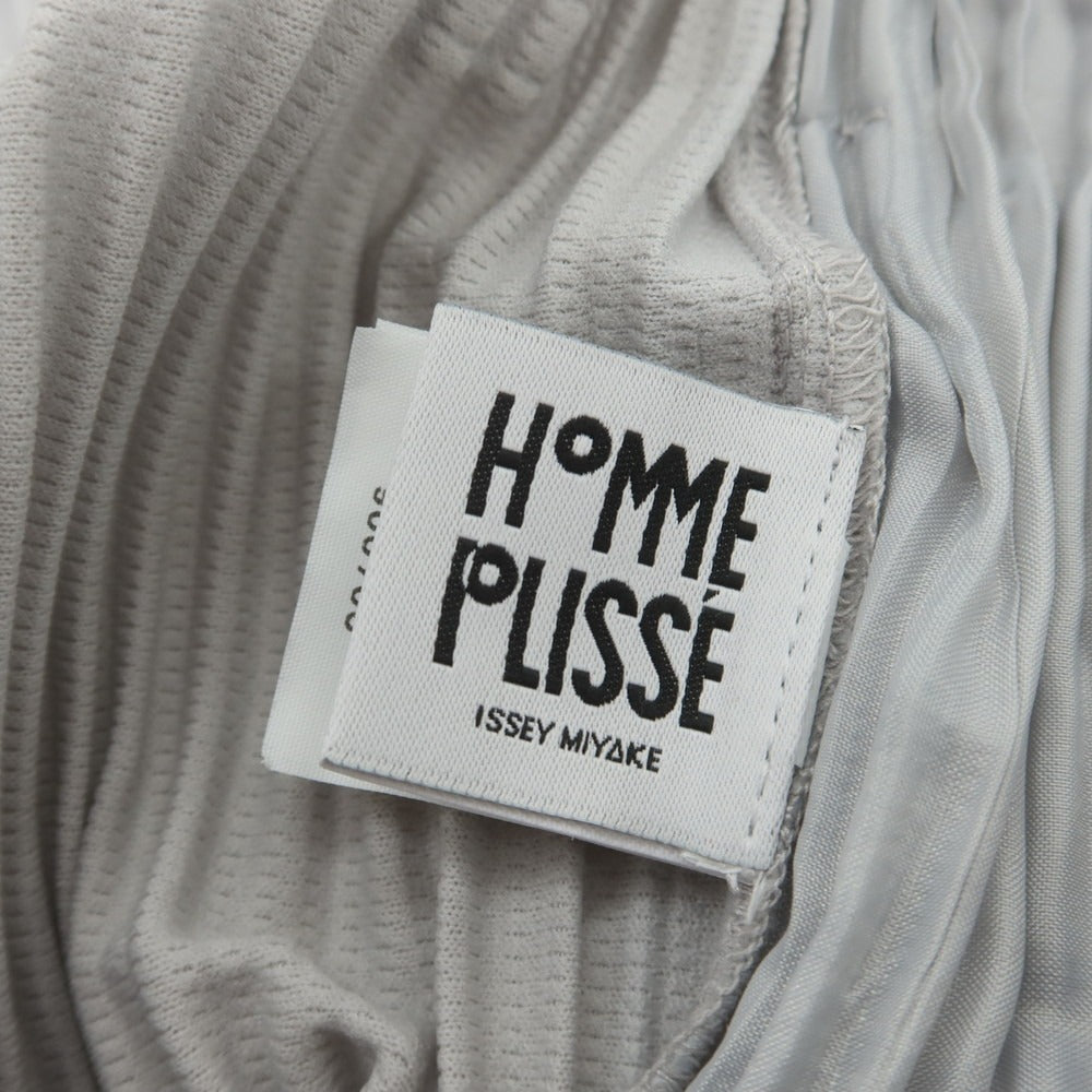 【中古】オム プリッセ イッセイミヤケ HOMME PLISSE ISSEY MIYAKE ポリエステル プリーツ イージーパンツ ライトグレー【 1 】【 状態ランクA 】【 メンズ 】