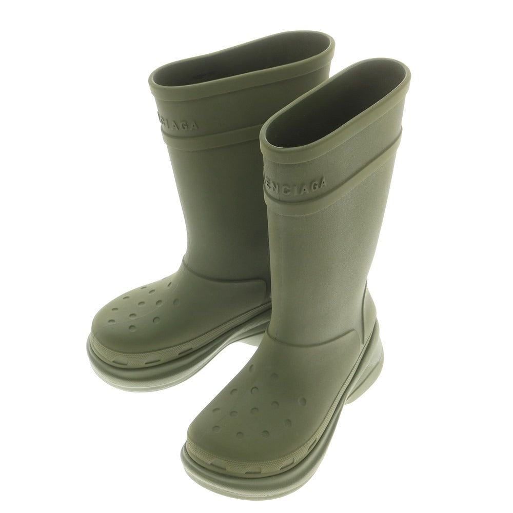 【中古】バレンシアガ BALENCIAGA × crocs レインブーツ オリーブ【 41 】【 状態ランクA 】【 メンズ 】[EPD]