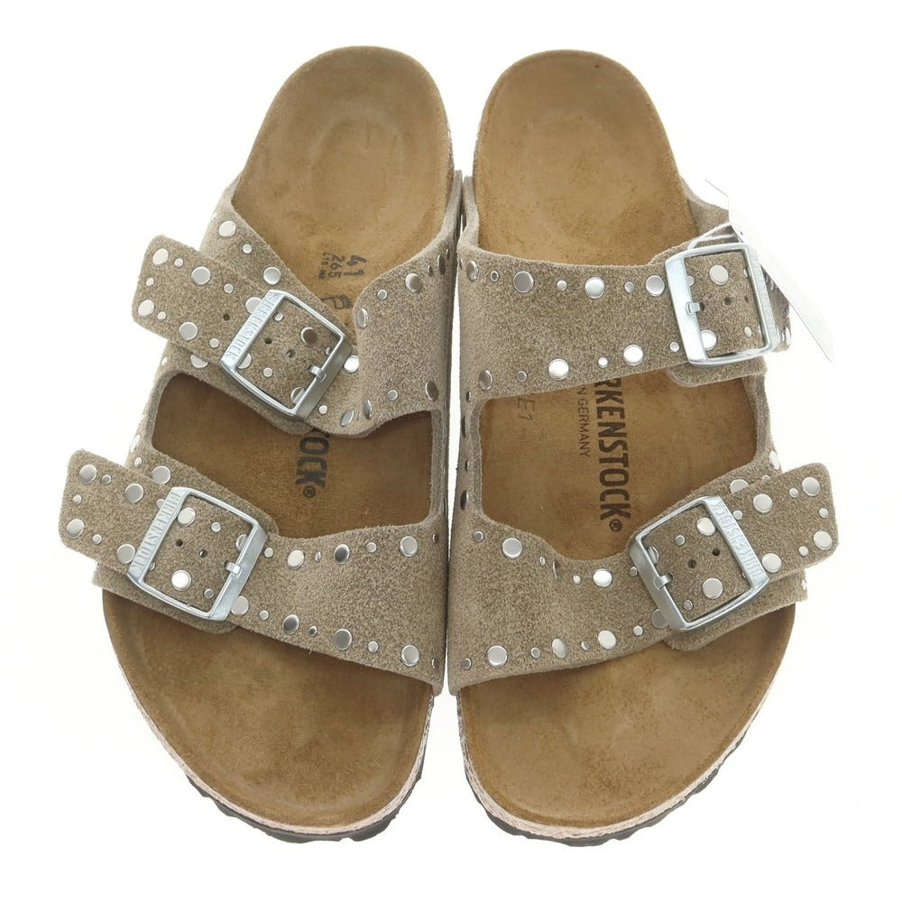 【中古】【未使用】ビルケンシュトック BIRKENSTOCK ARIZONA RIVET BORDER スエード サンダル ベージュ【 41 】【 状態ランクS 】【 メンズ 】