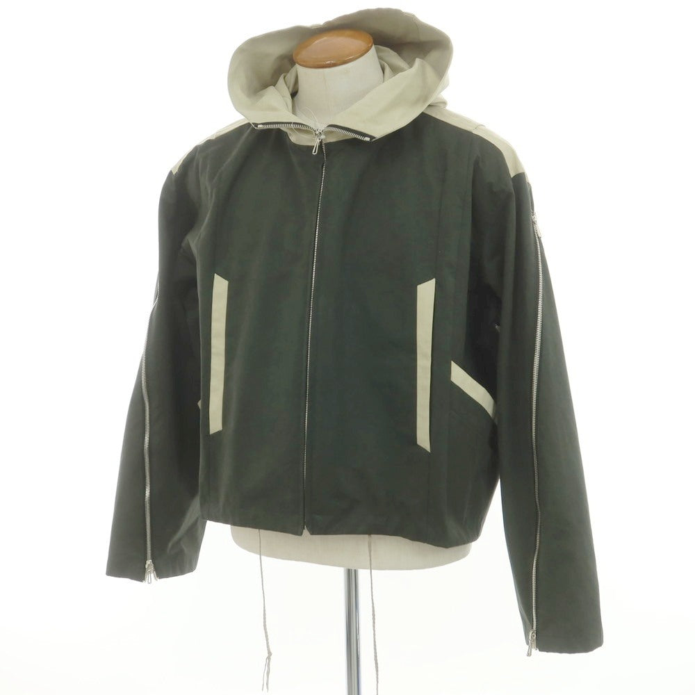【中古】コマウェア cmmawear コットンポリエステルナイロン ジップアップ シェルジャケット ダークオリーブxベージュ【 M 】【 状態ランクB 】【 メンズ 】[EPD]