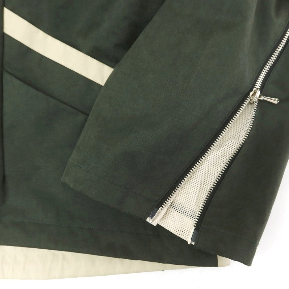 【中古】コマウェア cmmawear コットンポリエステルナイロン ジップアップ シェルジャケット ダークオリーブxベージュ【 M 】【 状態ランクB 】【 メンズ 】[EPD]