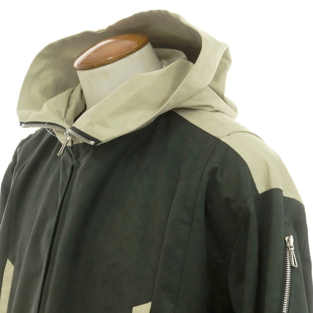 【中古】コマウェア cmmawear コットンポリエステルナイロン ジップアップ シェルジャケット ダークオリーブxベージュ【 M 】【 状態ランクB 】【 メンズ 】[EPD]