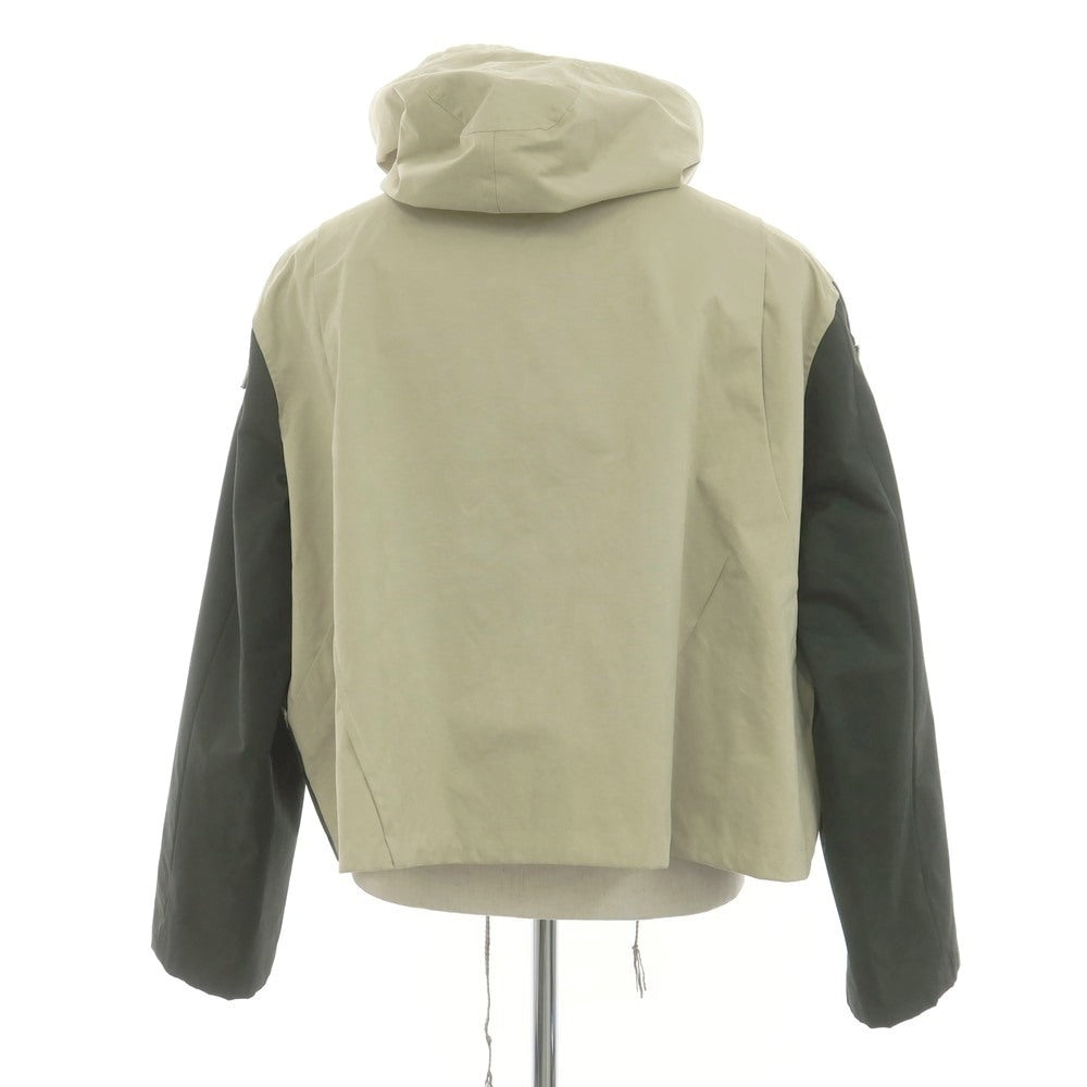 【中古】コマウェア cmmawear コットンポリエステルナイロン ジップアップ シェルジャケット ダークオリーブxベージュ【 M 】【 状態ランクB 】【 メンズ 】[EPD]