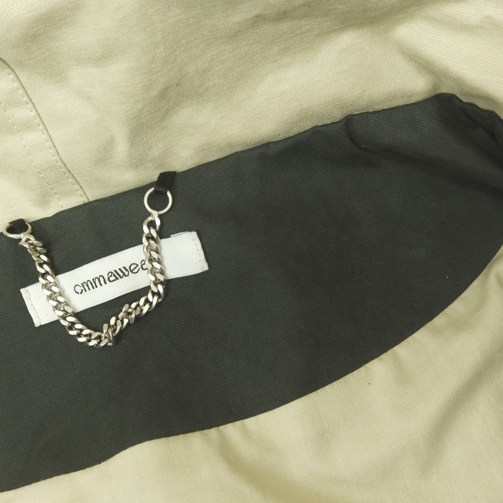 【中古】コマウェア cmmawear コットンポリエステルナイロン ジップアップ シェルジャケット ダークオリーブxベージュ【 M 】【 状態ランクB 】【 メンズ 】[EPD]