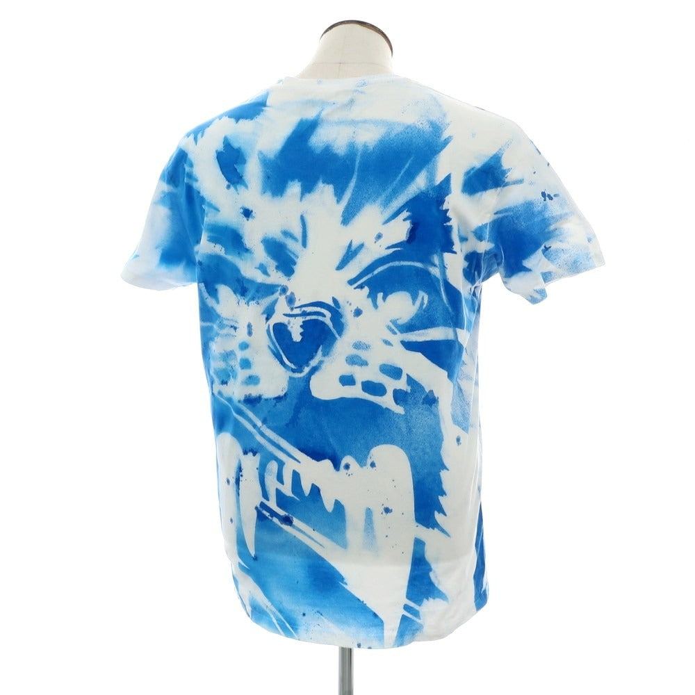 【中古】ジェリット ジェイコブ Gerrit Jacob プリント コットン 半袖Ｔシャツ ブルーxホワイト【サイズL】【 状態ランクB 】【 メンズ 】[EPD]