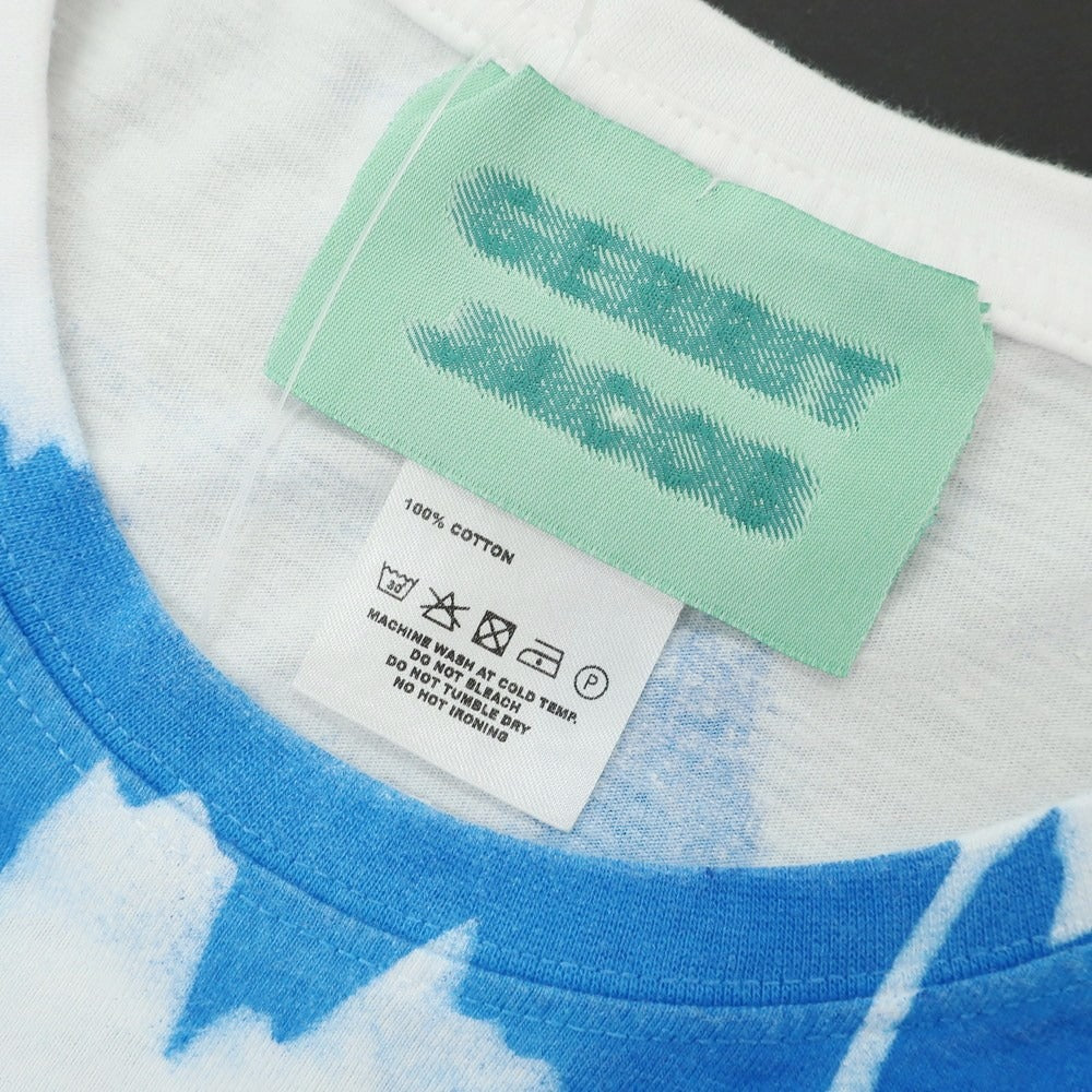 【中古】ジェリット ジェイコブ Gerrit Jacob プリント コットン 半袖Ｔシャツ ブルーxホワイト【サイズL】【 状態ランクB 】【 メンズ 】[EPD]
