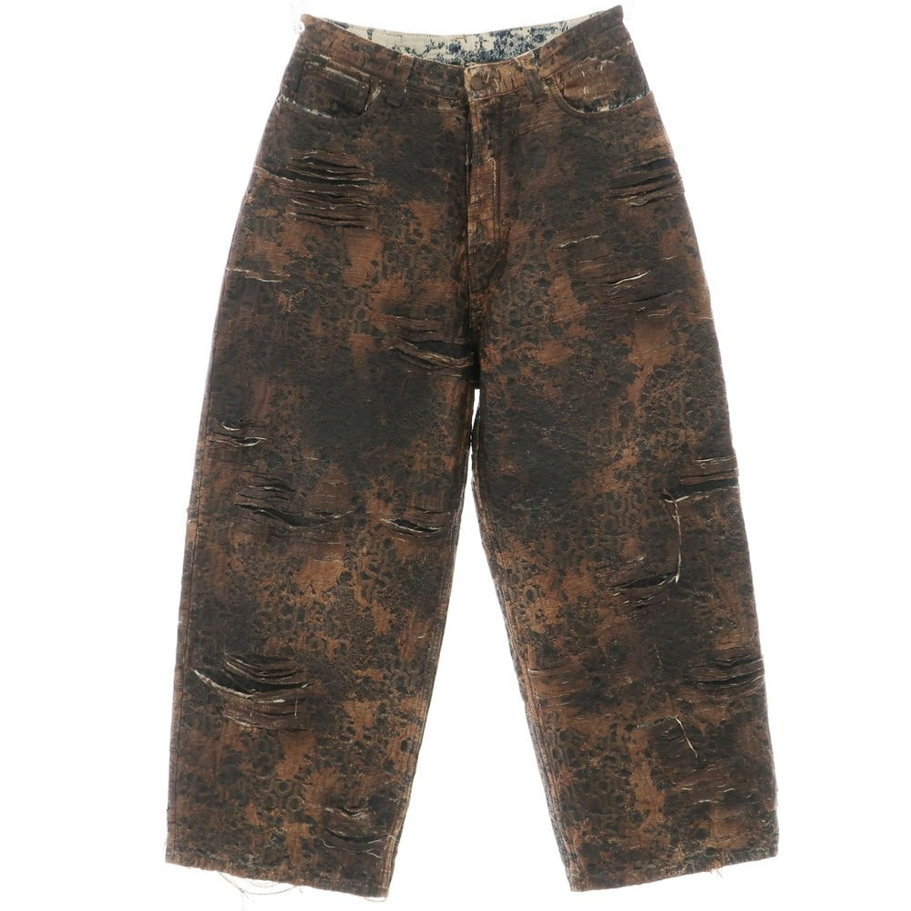 [Used] Acne Studios 2023 DISTRESSED MONOGRAM COATING Cotton Denim Pants Brown [28] [Condition Rank B] [Men&