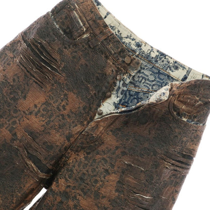 [Used] Acne Studios 2023 DISTRESSED MONOGRAM COATING Cotton Denim Pants Brown [28] [Condition Rank B] [Men&