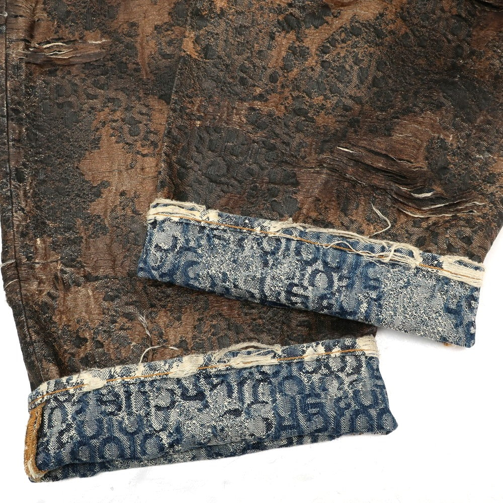 [Used] Acne Studios 2023 DISTRESSED MONOGRAM COATING Cotton Denim Pants Brown [28] [Condition Rank B] [Men&
