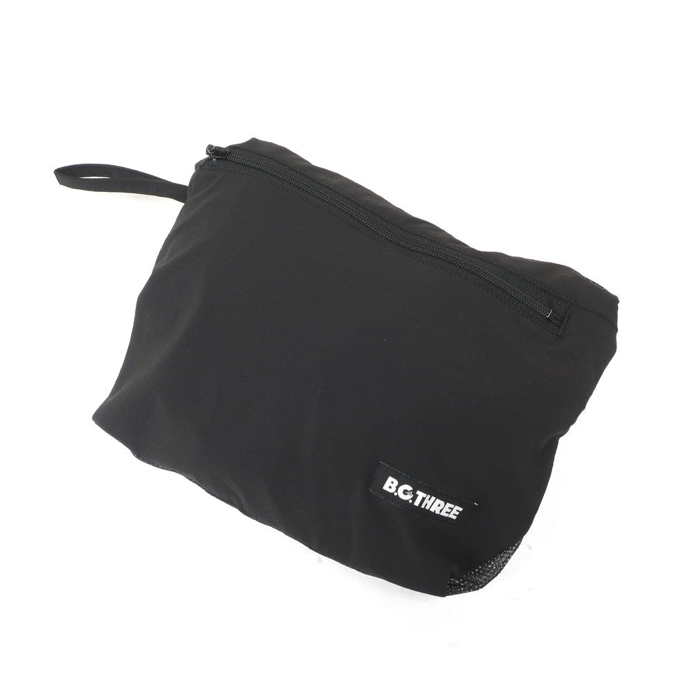 【中古】【未使用】ビージースリー B.G.THREE ストレッチ ナイロン ハーフジップ 半袖 シェルジャケット ブラック【サイズS】【 状態ランクS 】【 メンズ 】[EPD]