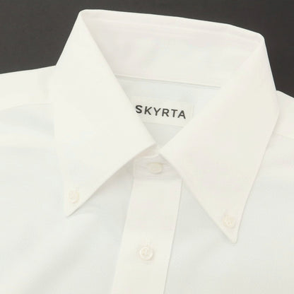 【中古】スキルタ SKYRTA ポリエステル ボタンダウン 七分袖 カジュアルシャツ ホワイト【 39 】【 状態ランクA 】【 メンズ 】