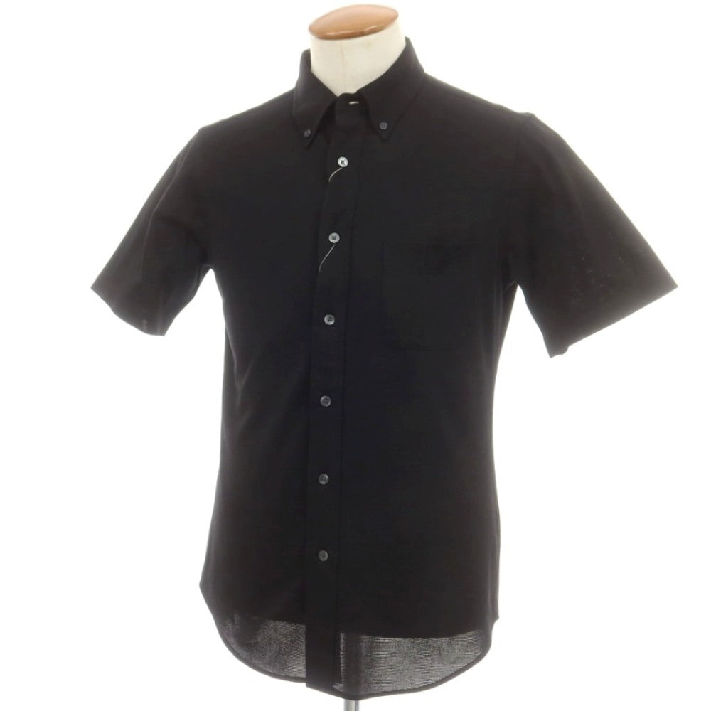 【中古】【未使用】ア デイ イン ザ ライフ ユナイテッドアローズ a day in the life  united arrows COOLMAX コットンポリエステル ボタンダウン 半袖シャツ ブラック【 M 】【 状態ランクS 】【 メンズ 】