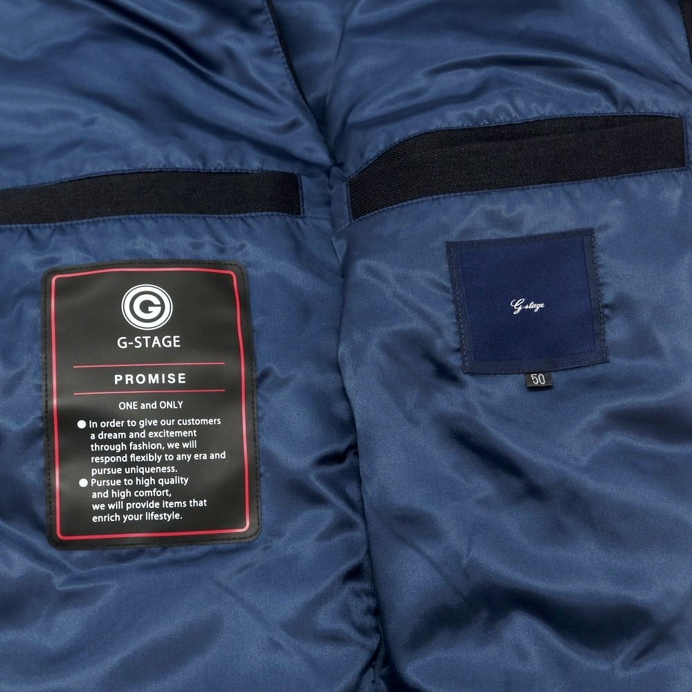 【中古】【未使用】ジーステージ g-stage ポリエステル ダウンベスト ネイビー【 50 】【 状態ランクS 】【 メンズ 】
