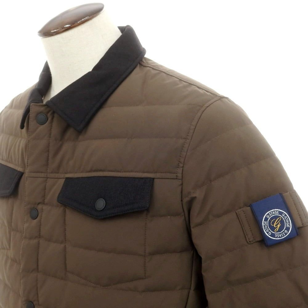 【中古】【未使用】ジーステージ g-stage ポリエステル ダウンジャケット カーキ【 50 】【 状態ランクS 】【 メンズ 】