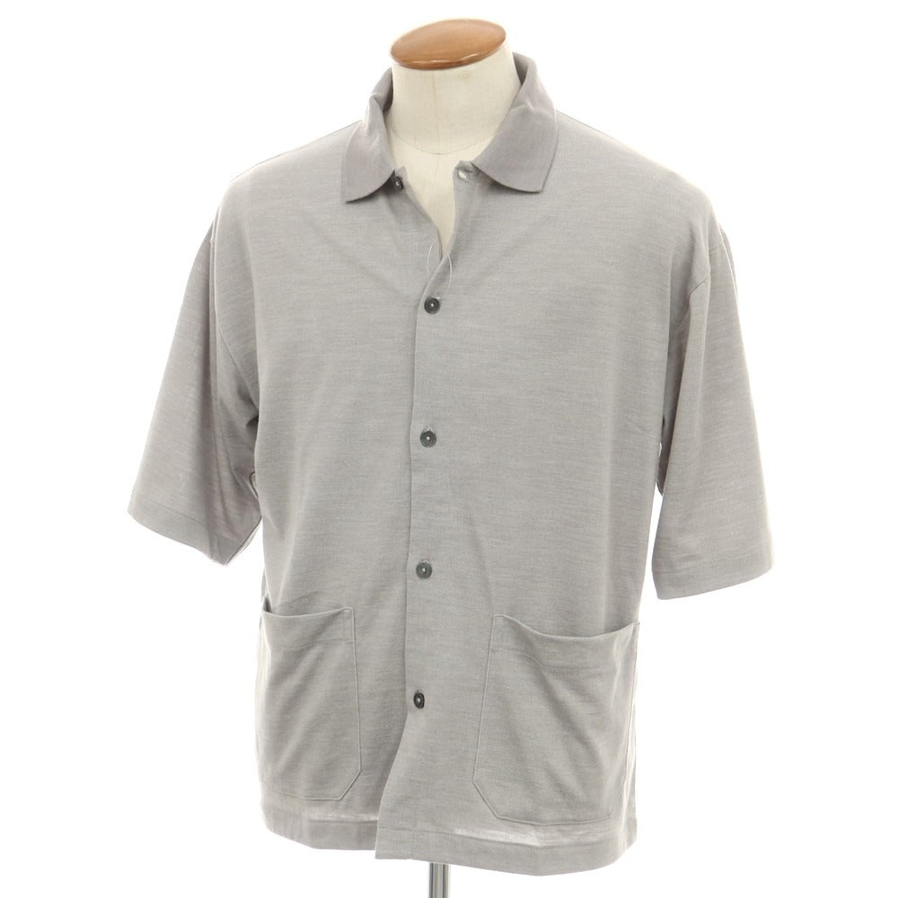 【中古】グリーンレーベルリラクシング green label relaxing ポリエステル ウール 半袖シャツ グレー【サイズM】【 状態ランクA 】【 メンズ 】 [DPD]