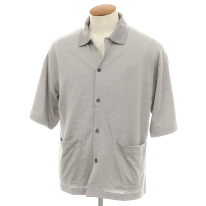 【中古】グリーンレーベルリラクシング green label relaxing ポリエステルウール 半袖シャツ グレー【 M 】【 状態ランクA 】【 メンズ 】