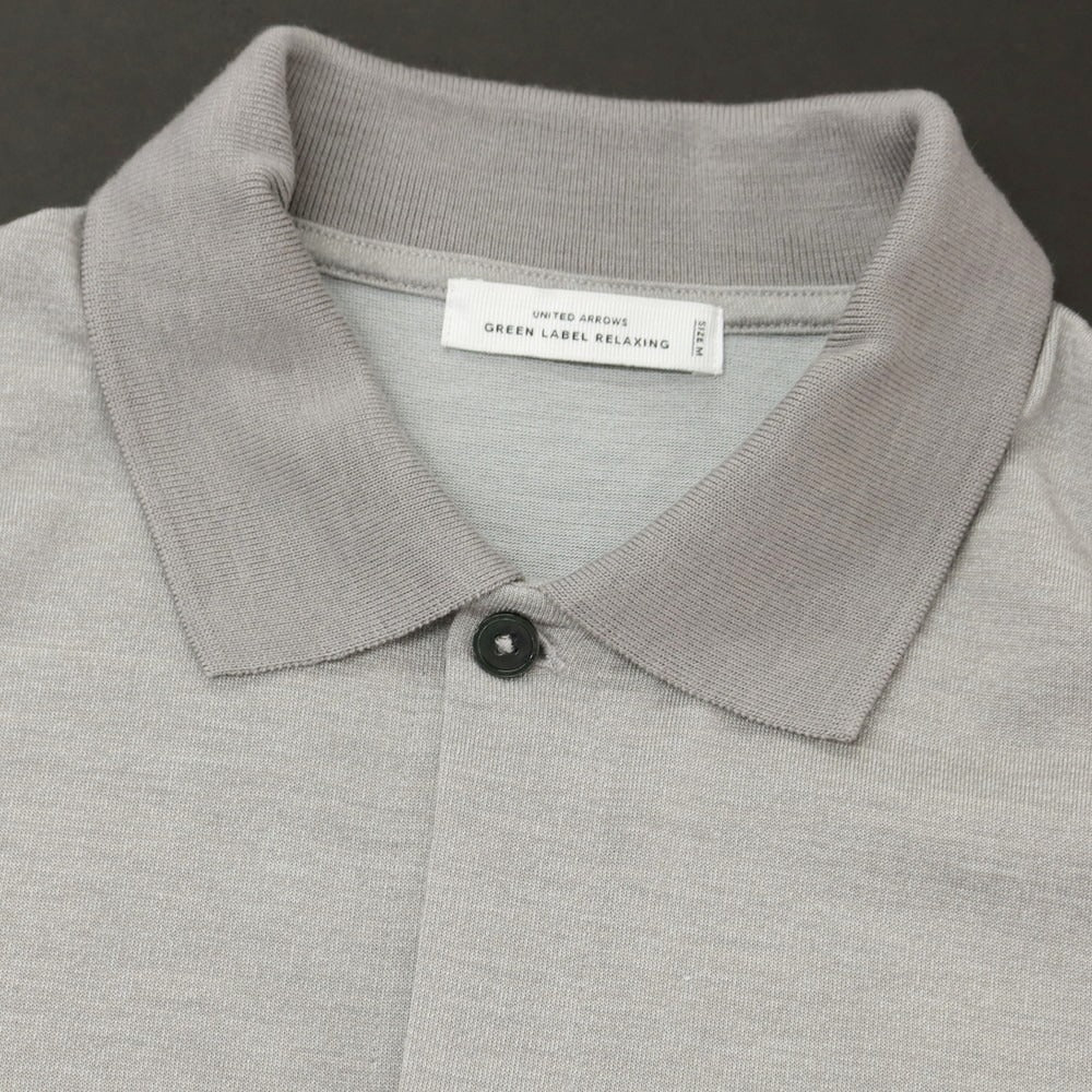 【中古】グリーンレーベルリラクシング green label relaxing ポリエステル ウール 半袖シャツ グレー【サイズM】【 状態ランクA 】【 メンズ 】 [DPD]