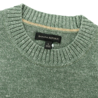 [Used] Banana Republic Linen Cotton Crew Neck Knit Green [L] [Condition Rank A] [Men&
