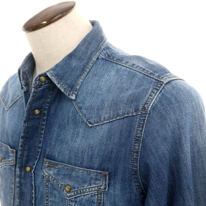 【中古】ディーゼル DIESEL コットン デニム ウエスタンシャツ ネイビー【 L 】【 状態ランクA 】【 メンズ 】