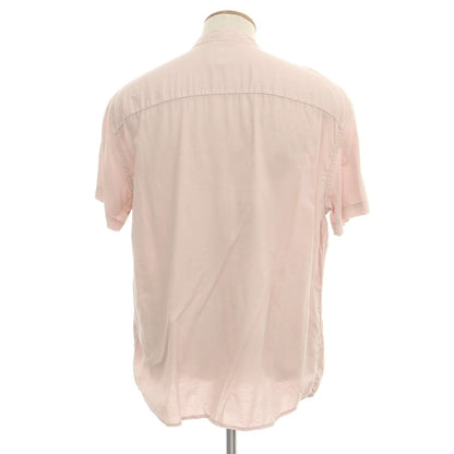 【中古】バナナリパブリック Banana Republic コットン バンドカラー 半袖シャツ ダスティピンク【 M 】【 状態ランクB 】【 メンズ 】