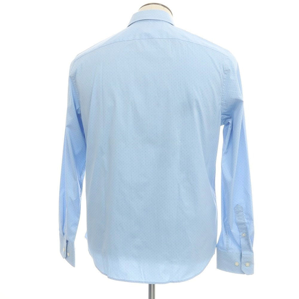 【中古】【未使用】バナナリパブリック Banana Republic ストレッチ コットンポリエステル ピンドット ボタンダウン ドレスシャツ ライトブルーxネイビー【 L 】【 状態ランクS 】【 メンズ 】