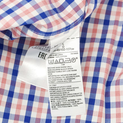 【中古】【未使用】バナナリパブリック Banana Republic 120s スーピマコットン チェック ボタンダウン カジュアルシャツ ピンクxブルー【 L 】【 状態ランクS 】【 メンズ 】