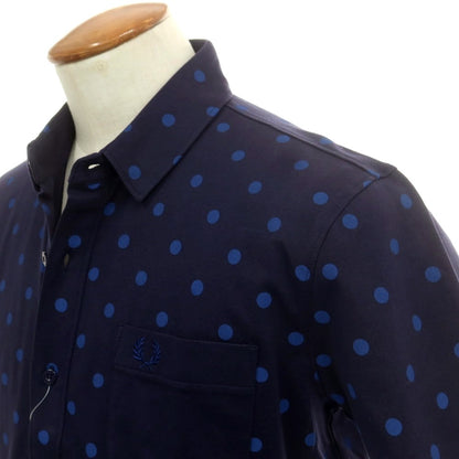 【中古】【未使用】フレッドペリー FRED PERRY コットン ドット ショートカラー 半袖シャツ ネイビー【 M 】【 状態ランクS 】【 メンズ 】