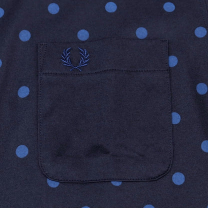 【中古】【未使用】フレッドペリー FRED PERRY コットン ドット ショートカラー 半袖シャツ ネイビー【 M 】【 状態ランクS 】【 メンズ 】