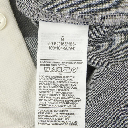 【中古】バナナリパブリック Banana Republic コットン オープンカラー 半袖シャツ ネイビーxアイボリー【 L 】【 状態ランクC 】【 メンズ 】