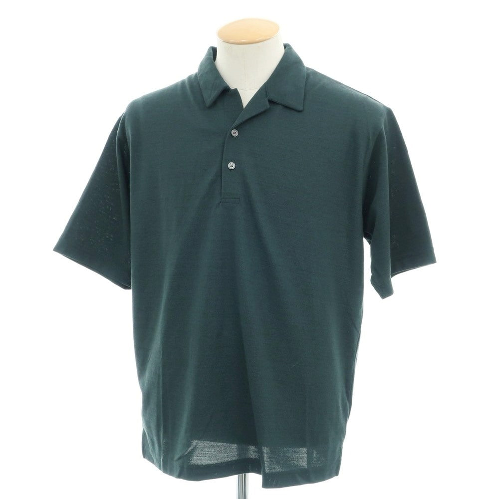 【中古】グリーンレーベルリラクシング green label relaxing ポリエステルウール 鹿の子 半袖ポロシャツ ダークグリーン【 S 】【 状態ランクB 】【 メンズ 】