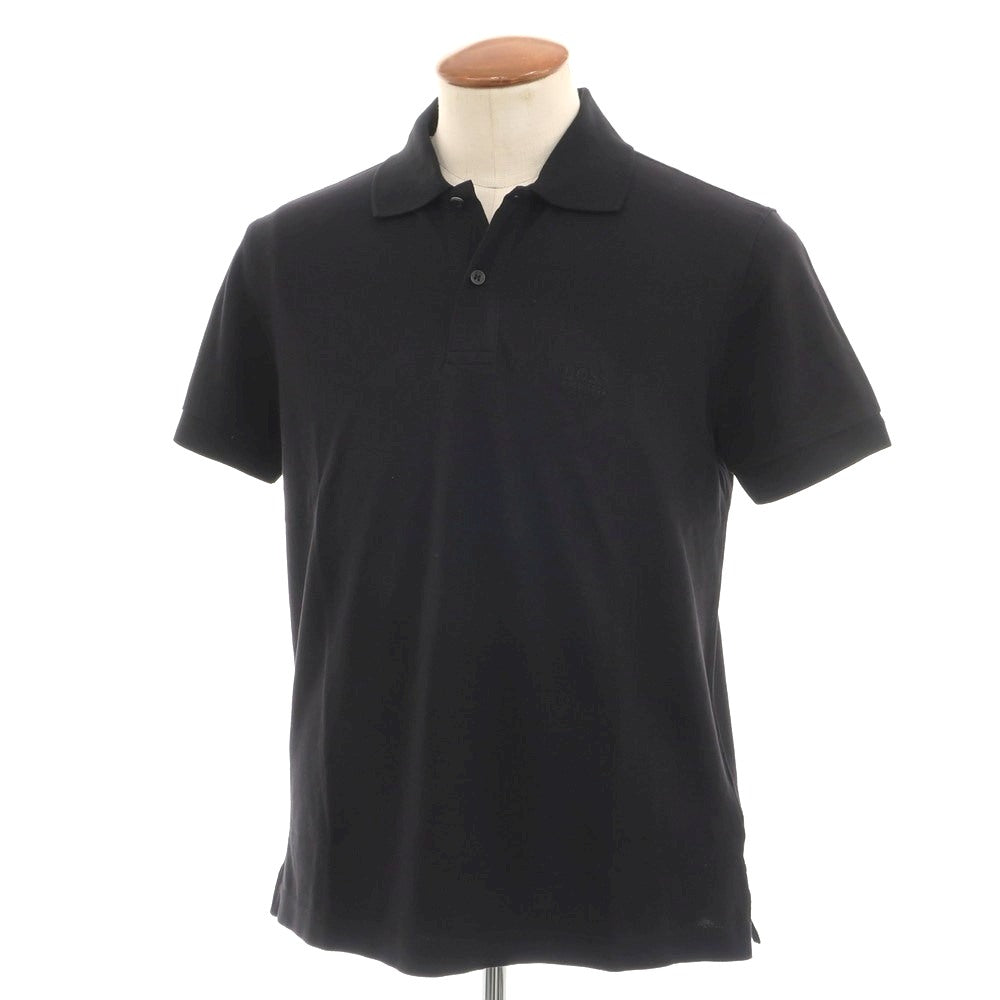 【中古】ヒューゴボス HUGO BOSS ピマコットン 半袖ポロシャツ ブラック【 M 】【 状態ランクA 】【 メンズ 】