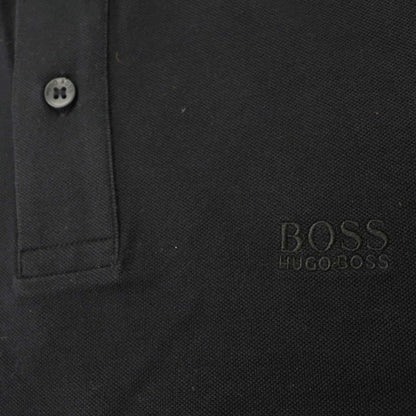 【中古】ヒューゴボス HUGO BOSS ピマコットン 半袖ポロシャツ ブラック【 M 】【 状態ランクA 】【 メンズ 】
