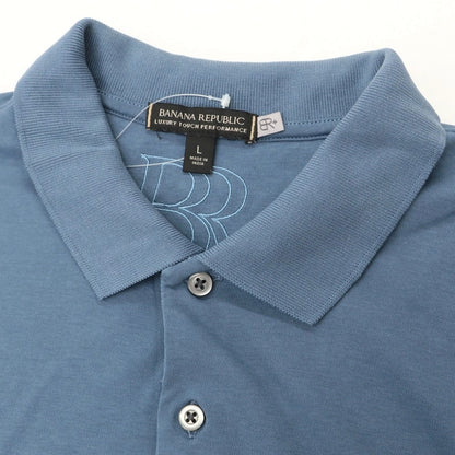 【中古】バナナリパブリック Banana Republic コットン 半袖ポロシャツ ダスティブルー【 L 】【 状態ランクB 】【 メンズ 】