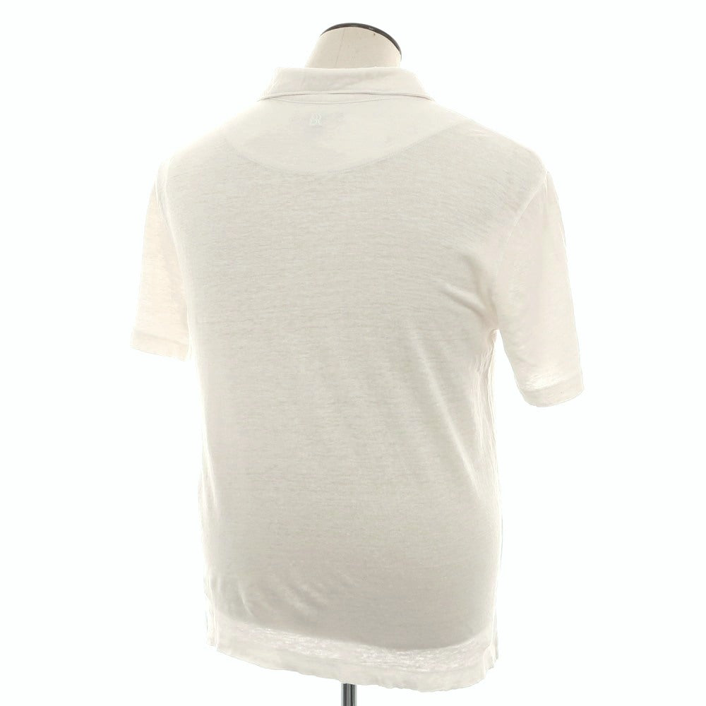【中古】バナナリパブリック Banana Republic リネン スキッパー 半袖ポロシャツ ホワイト【 L 】【 状態ランクB 】【 メンズ 】