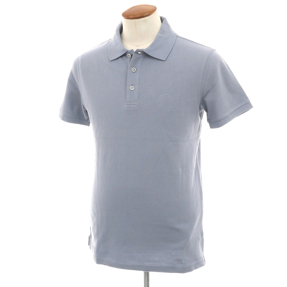 【中古】【未使用】アルマーニ コレッツォーニ ARMANI COLLEZIONI コットン 半袖ポロシャツ ブルーグレー【 M 】【 状態ランクS 】【 メンズ 】