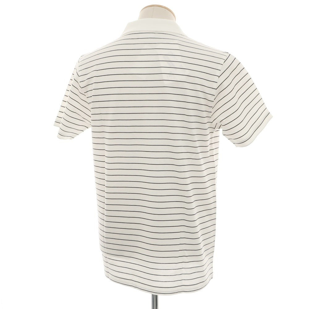 【中古】【未使用】ラコステ LACOSTE コットン ボーダー 半袖ポロシャツ ホワイトxブラックネイビー【 3 】【 状態ランクS 】【 メンズ 】