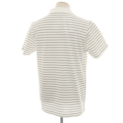 【中古】【未使用】ラコステ LACOSTE コットン ボーダー 半袖ポロシャツ ホワイトxブラックネイビー【 3 】【 状態ランクS 】【 メンズ 】