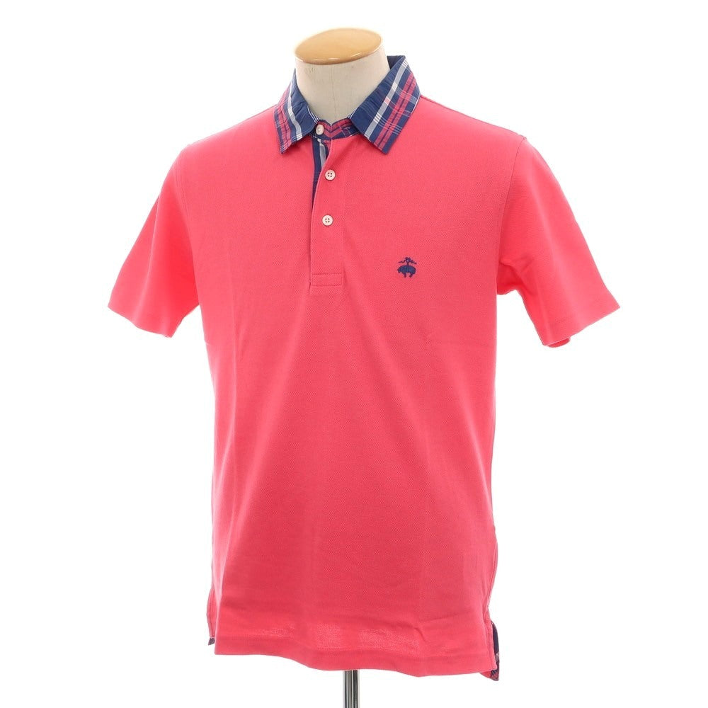 【中古】【未使用】ブルックスブラザーズ Brooks Brothers コットン 鹿の子 隠しボタンダウン 半袖ポロシャツ ピンク【 Ｓ 】【 状態ランクS 】【 メンズ 】