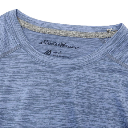 【中古】【未使用】エディー バウアー Eddie Bauer ポリエステル クルーネック 半袖Ｔシャツ スマルトブルーxグレー【 S 】【 状態ランクS 】【 メンズ 】