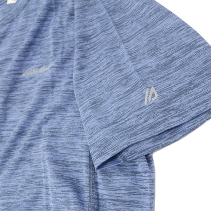 【中古】【未使用】エディー バウアー Eddie Bauer ポリエステル クルーネック 半袖Ｔシャツ スマルトブルーxグレー【 S 】【 状態ランクS 】【 メンズ 】