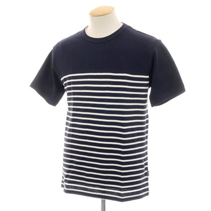 【中古】【未使用】エディー バウアー Eddie Bauer コットン ボーダー クルーネック 半袖Ｔシャツ ネイビーxホワイト【 S 】【 状態ランクS 】【 メンズ 】