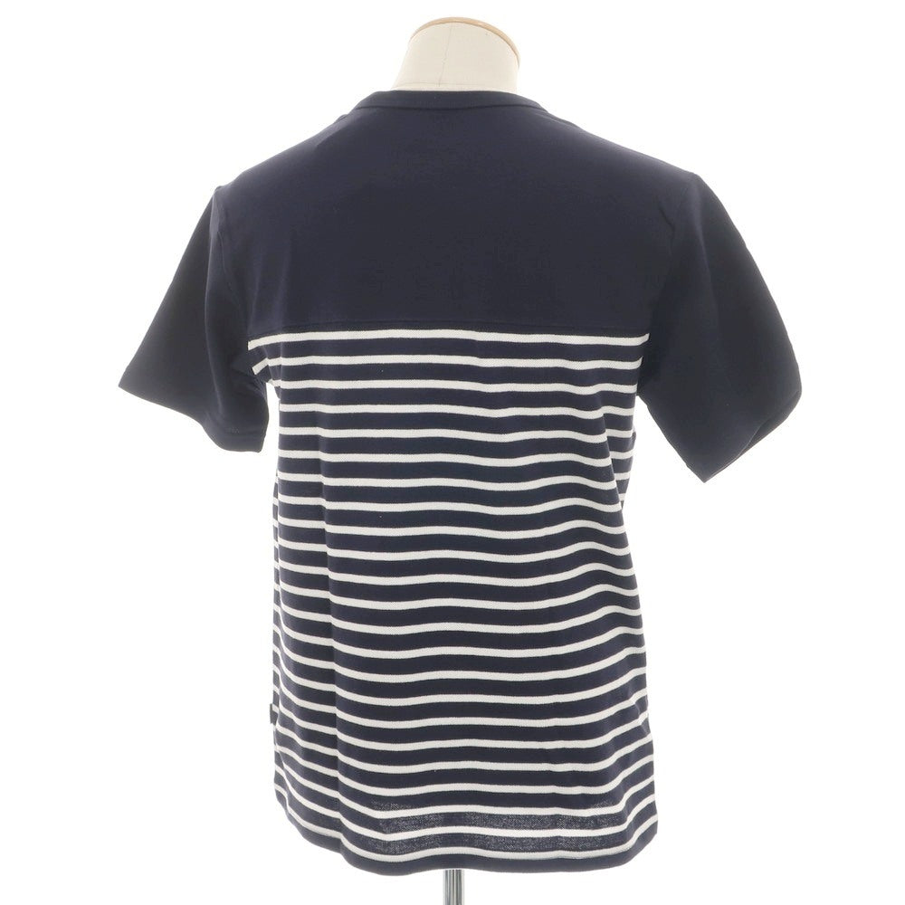 【中古】【未使用】エディー バウアー Eddie Bauer コットン ボーダー クルーネック 半袖Ｔシャツ ネイビーxホワイト【 S 】【 状態ランクS 】【 メンズ 】