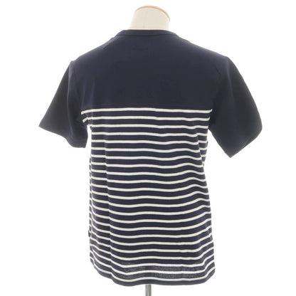 【中古】【未使用】エディー バウアー Eddie Bauer コットン ボーダー クルーネック 半袖Ｔシャツ ネイビーxホワイト【 S 】【 状態ランクS 】【 メンズ 】