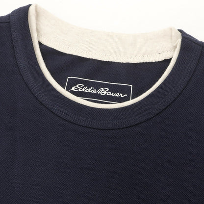 【中古】【未使用】エディー バウアー Eddie Bauer コットン ボーダー クルーネック 半袖Ｔシャツ ネイビーxホワイト【 S 】【 状態ランクS 】【 メンズ 】