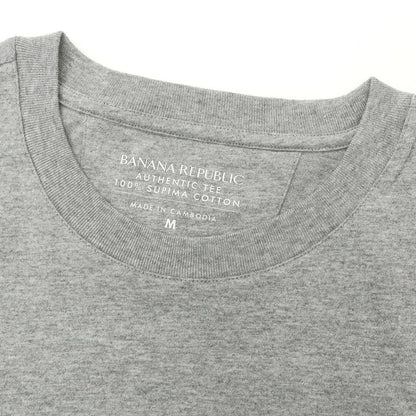 【中古】【未使用】バナナリパブリック Banana Republic コットン クルーネック ポケット 半袖Ｔシャツ グレー【 M 】【 状態ランクS 】【 メンズ 】