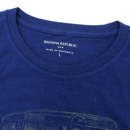【中古】【未使用】バナナリパブリック Banana Republic コットンポリエステル クルーネック 半袖Ｔシャツ ダークブルー【 L 】【 状態ランクS 】【 メンズ 】