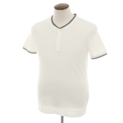 【中古】【未使用】バナナリパブリック Banana Republic コットン ヘンリーネック 半袖Ｔシャツ ホワイト【 L 】【 状態ランクS 】【 メンズ 】