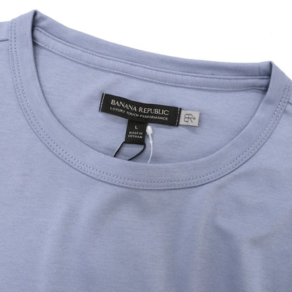 【中古】【未使用】バナナリパブリック Banana Republic コットン クルーネック 半袖Ｔシャツ スマルトブルー【 L 】【 状態ランクS 】【 メンズ 】