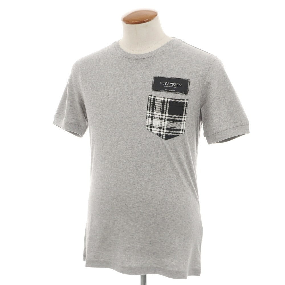 【中古】ハイドロゲン HYDROGEN コットン クルーネック ポケット 半袖Ｔシャツ グレー【 M 】【 状態ランクA 】【 メンズ 】